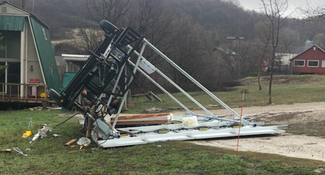 My solar array did a face plant. Yes, it was top heavy.